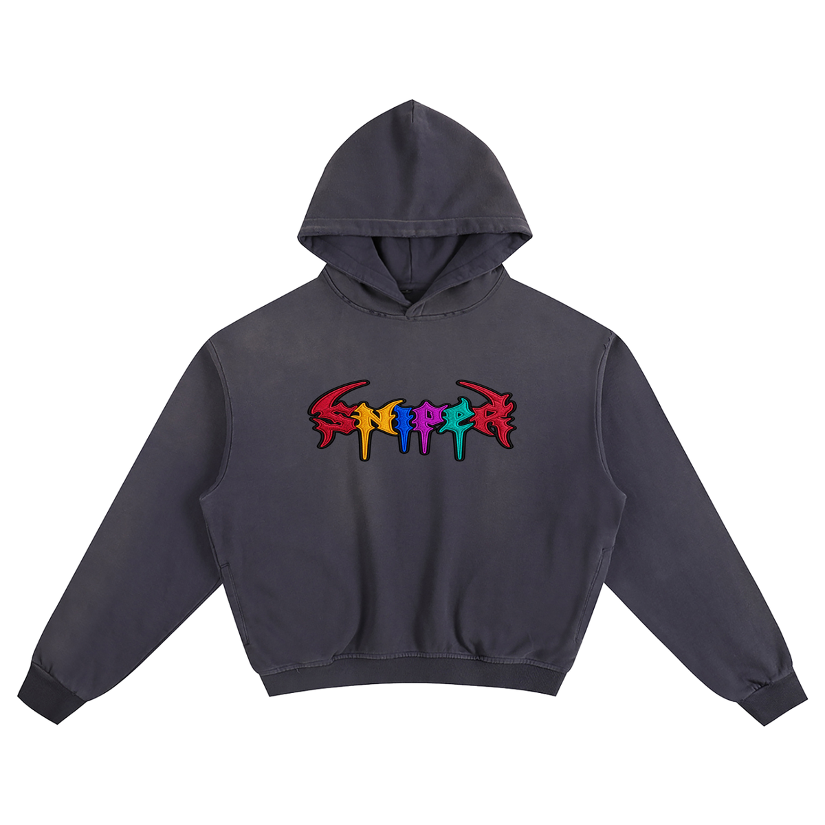Sunfade Boxy Hoodie - Logo Only