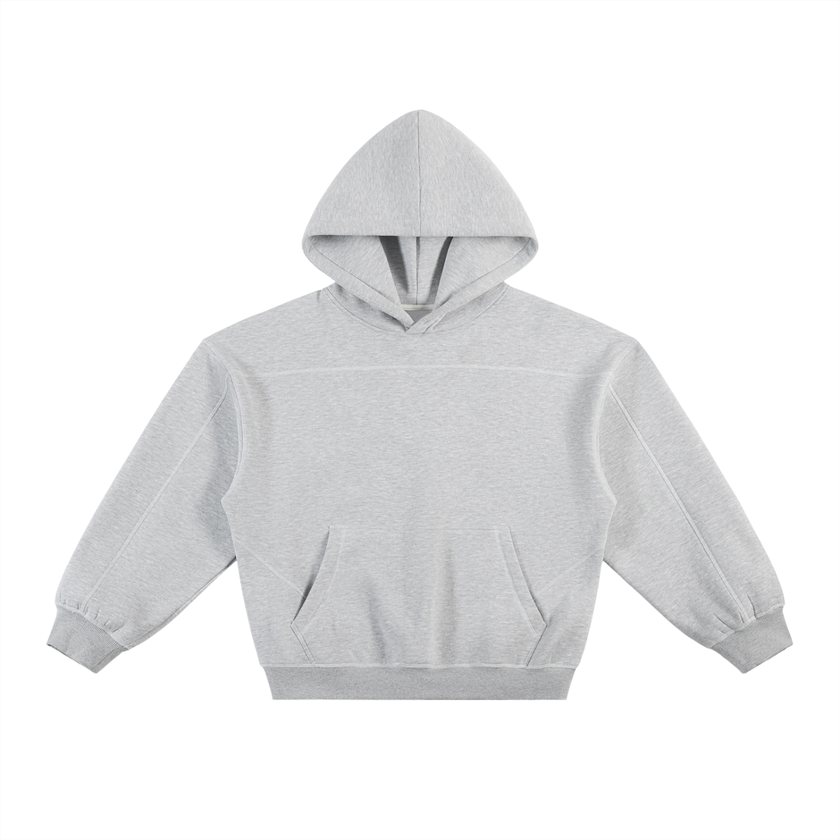 Contrast-Stitched Boxy Fleece Hoodie  - Angel