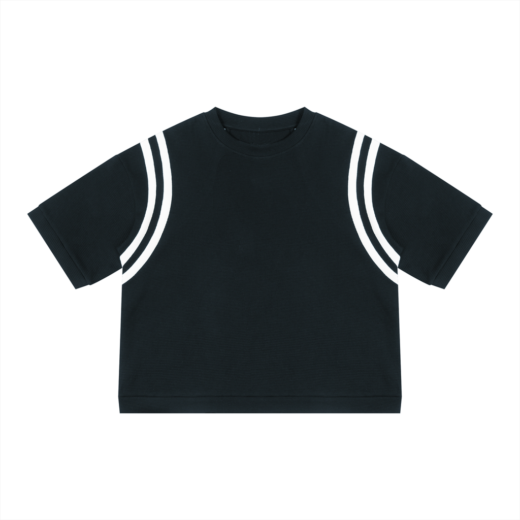 Unisex Color Block Waffle Boxy T-Shirt