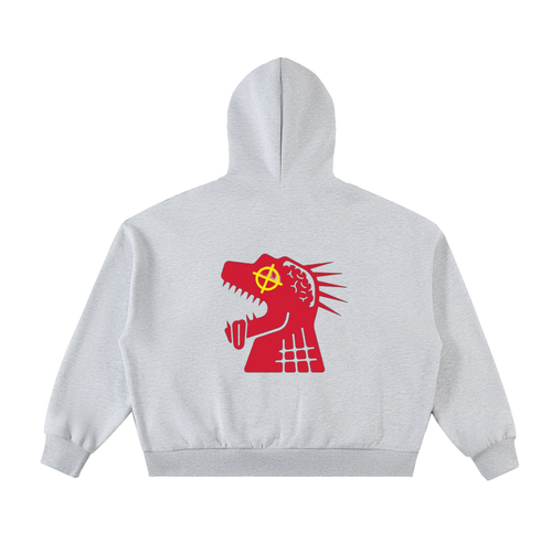Fleeced Full-Zip Boxy Hoodie