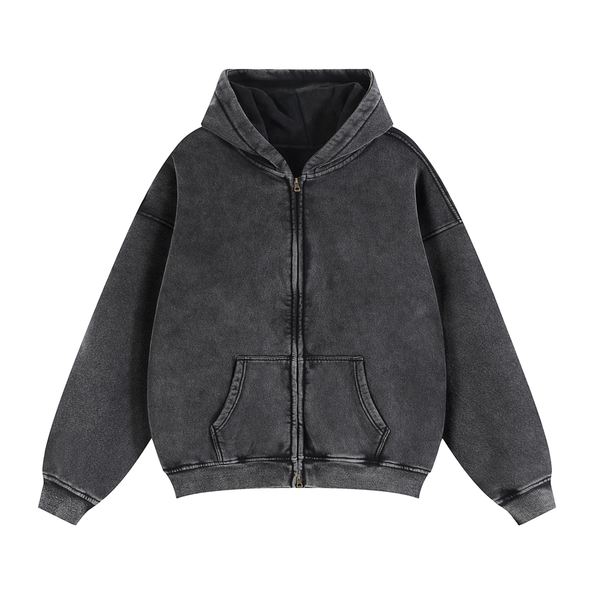 Zip-Through Boxy Fleece Hoodie - Demon