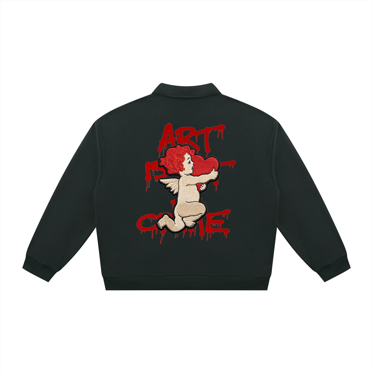 Unisex Oversized Collared Sweatshirt - Art is not a Crime