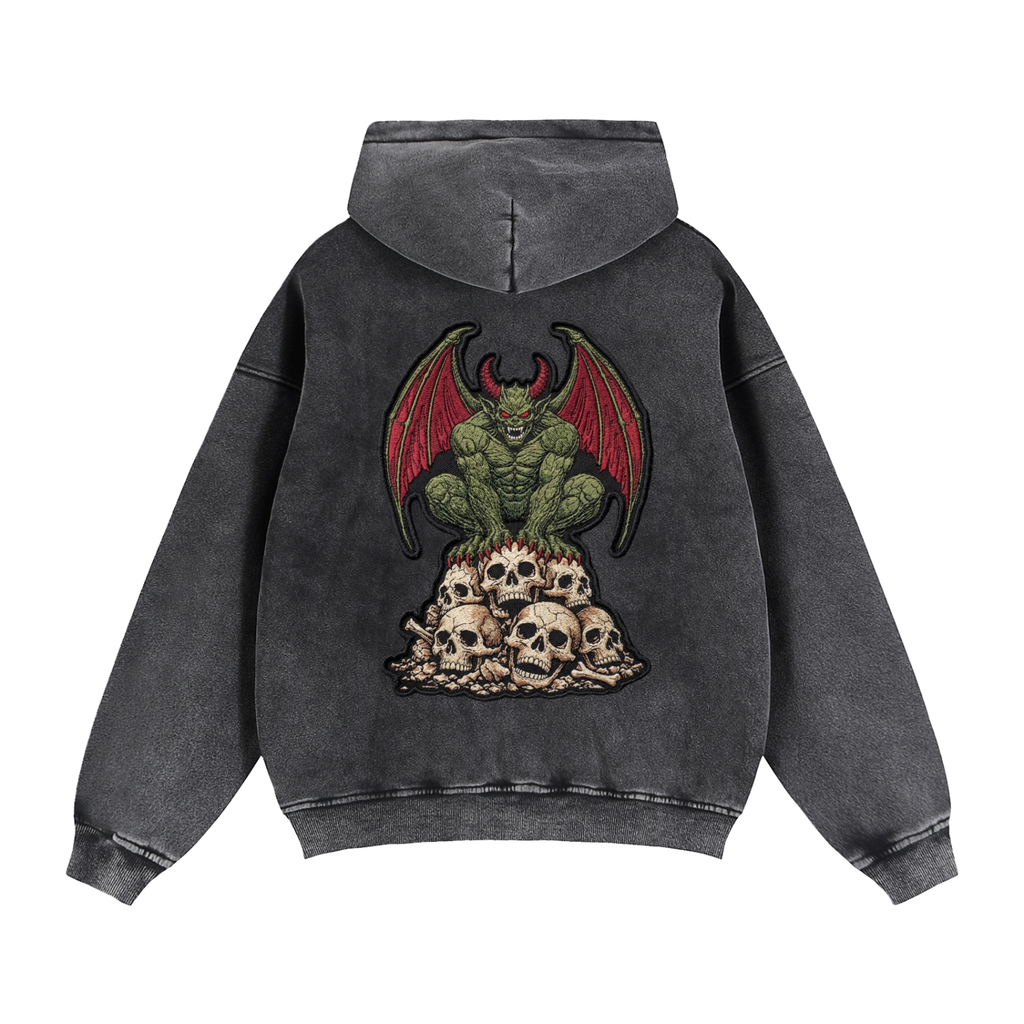 Zip-Through Boxy Fleece Hoodie - Demon