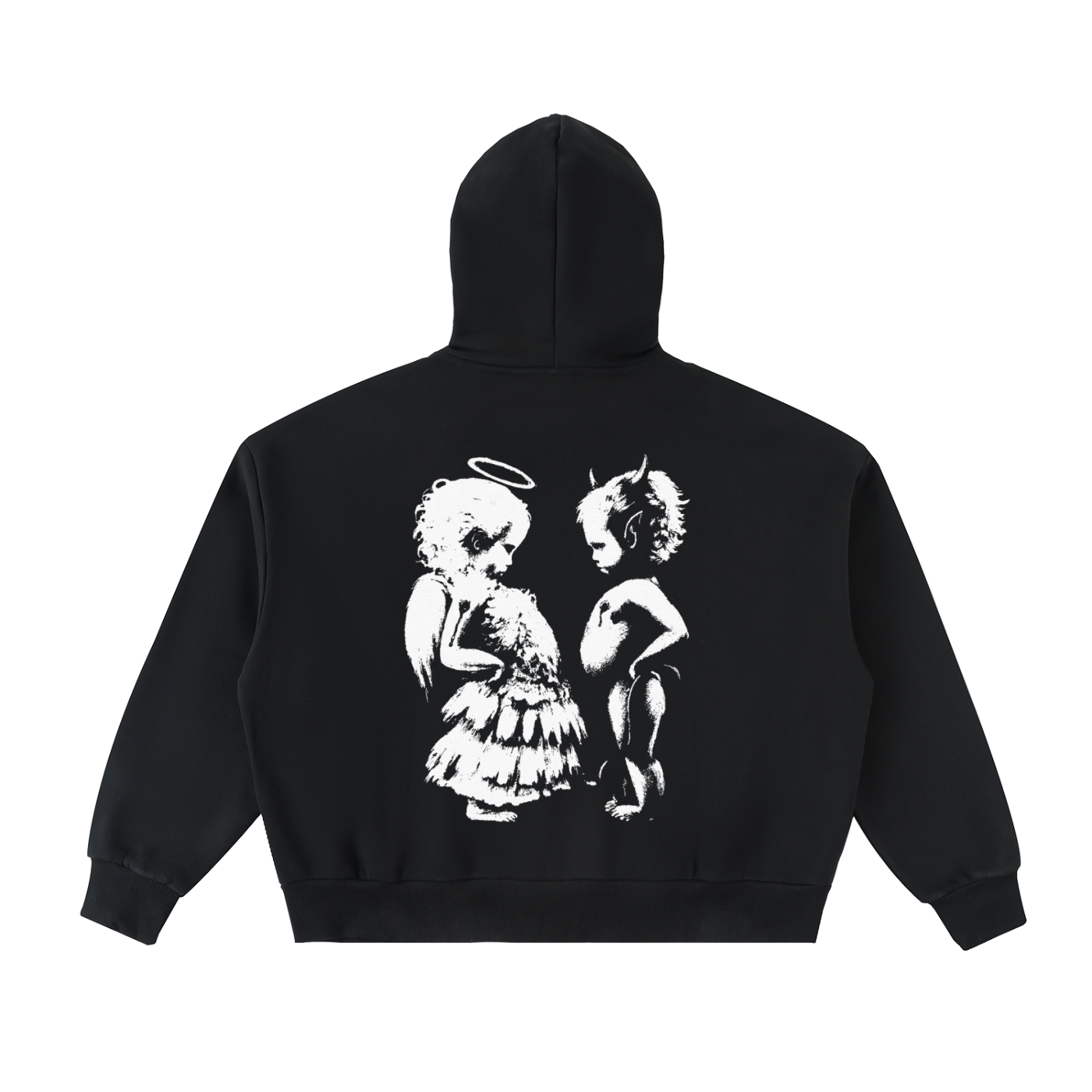 Fleeced Full-Zip Boxy Hoodie