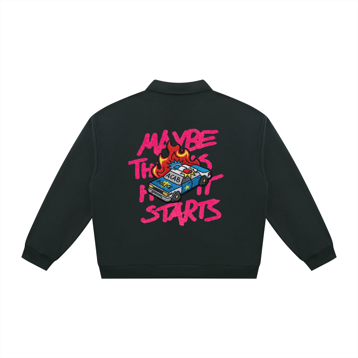 Unisex Oversized Collared Sweatshirt - Maybe this is how it Starts