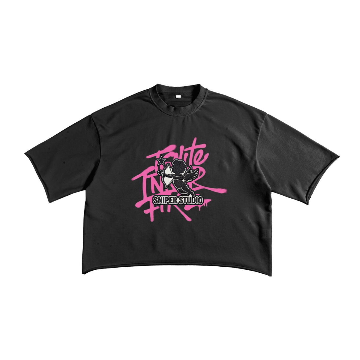 French Terry Raw Edge T-Shirt - Cupido Logo