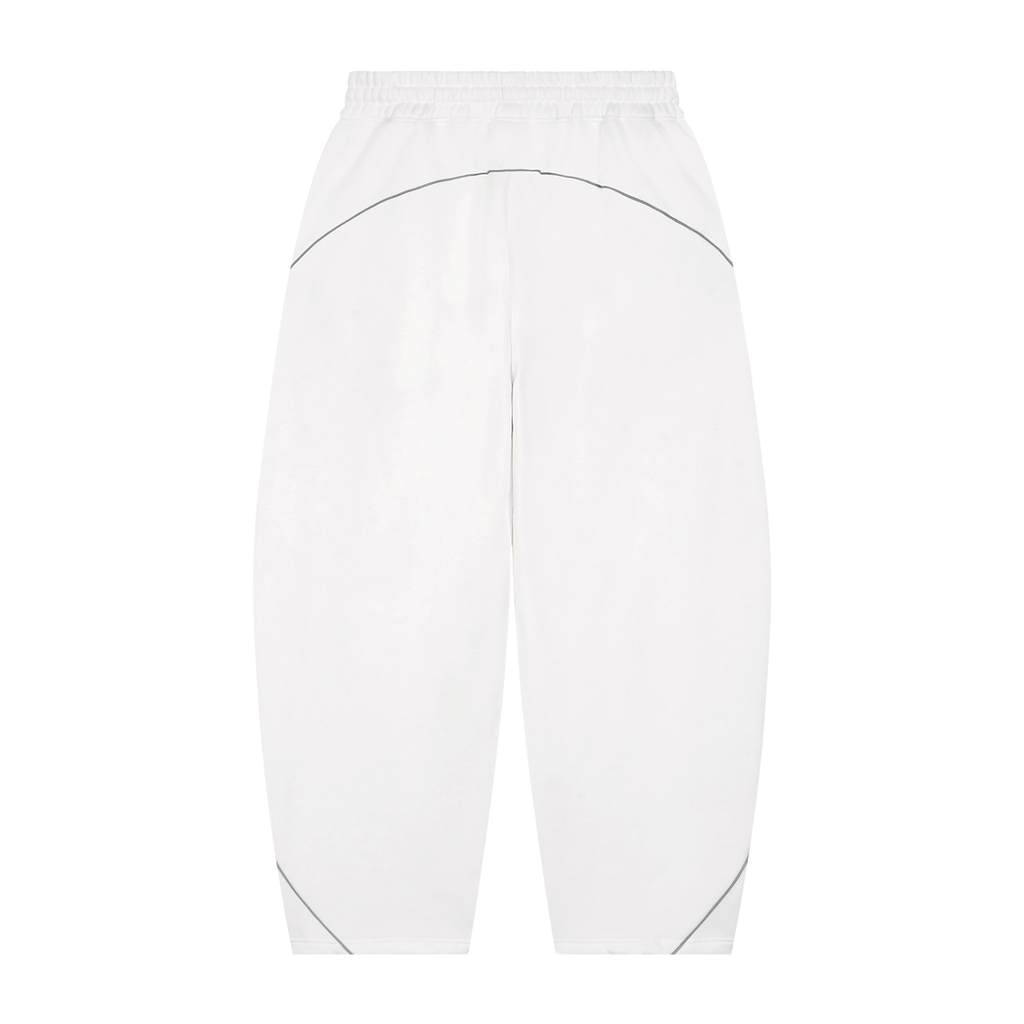 Unisex Piping Fleece Barrel Leg Sweatpants