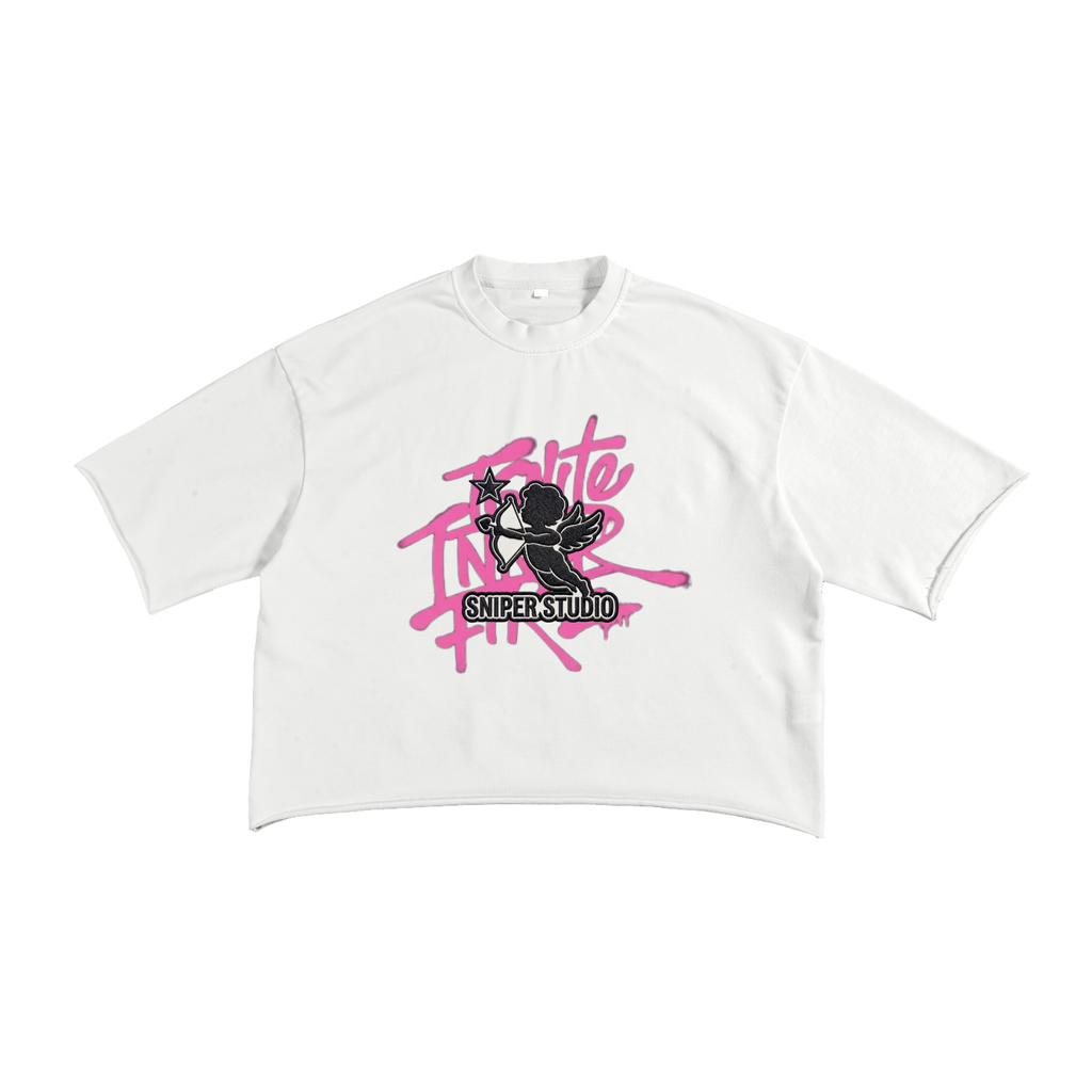 French Terry Raw Edge T-Shirt - Cupido Logo