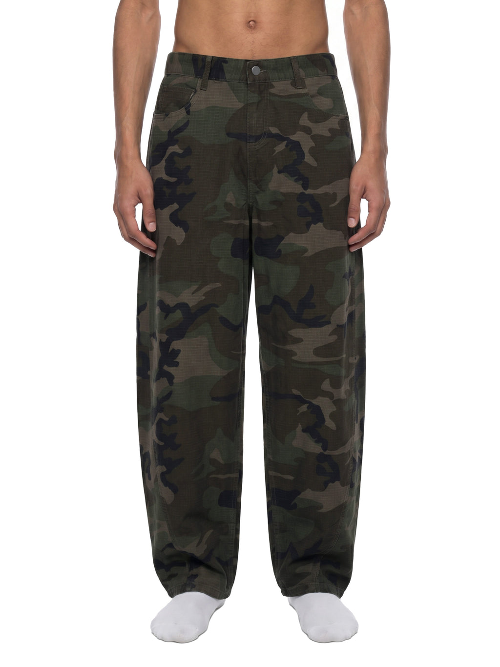 Men’s Camo Barrel Leg Cargo Pants