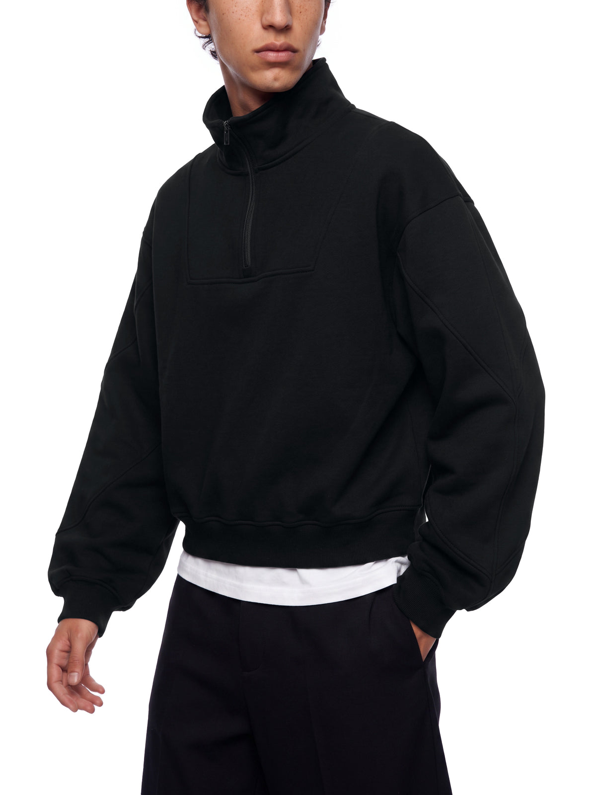 Unisex Loose Fleece Quarter-Zip Sweatshirt