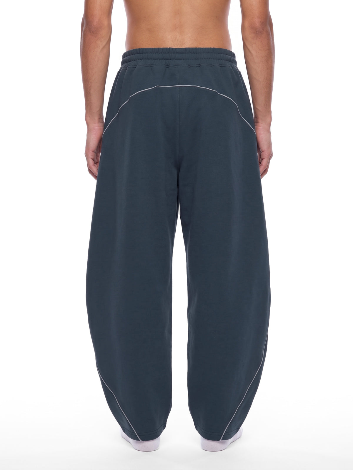 Unisex Piping Fleece Barrel Leg Sweatpants